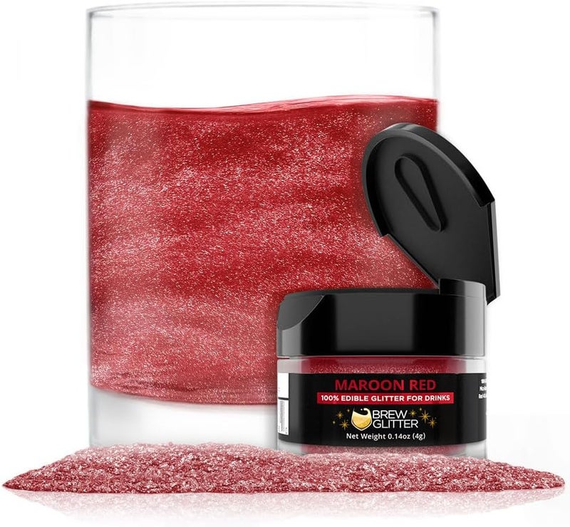 Bakell Brew Glitter - Maroon Red Edible Glitter - Image 1